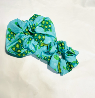 Green Turtle Scrunchie